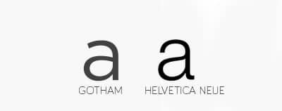 Gotham Helvetica Comparison