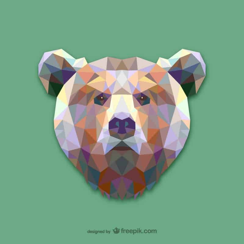 Vector geometric animals: bear