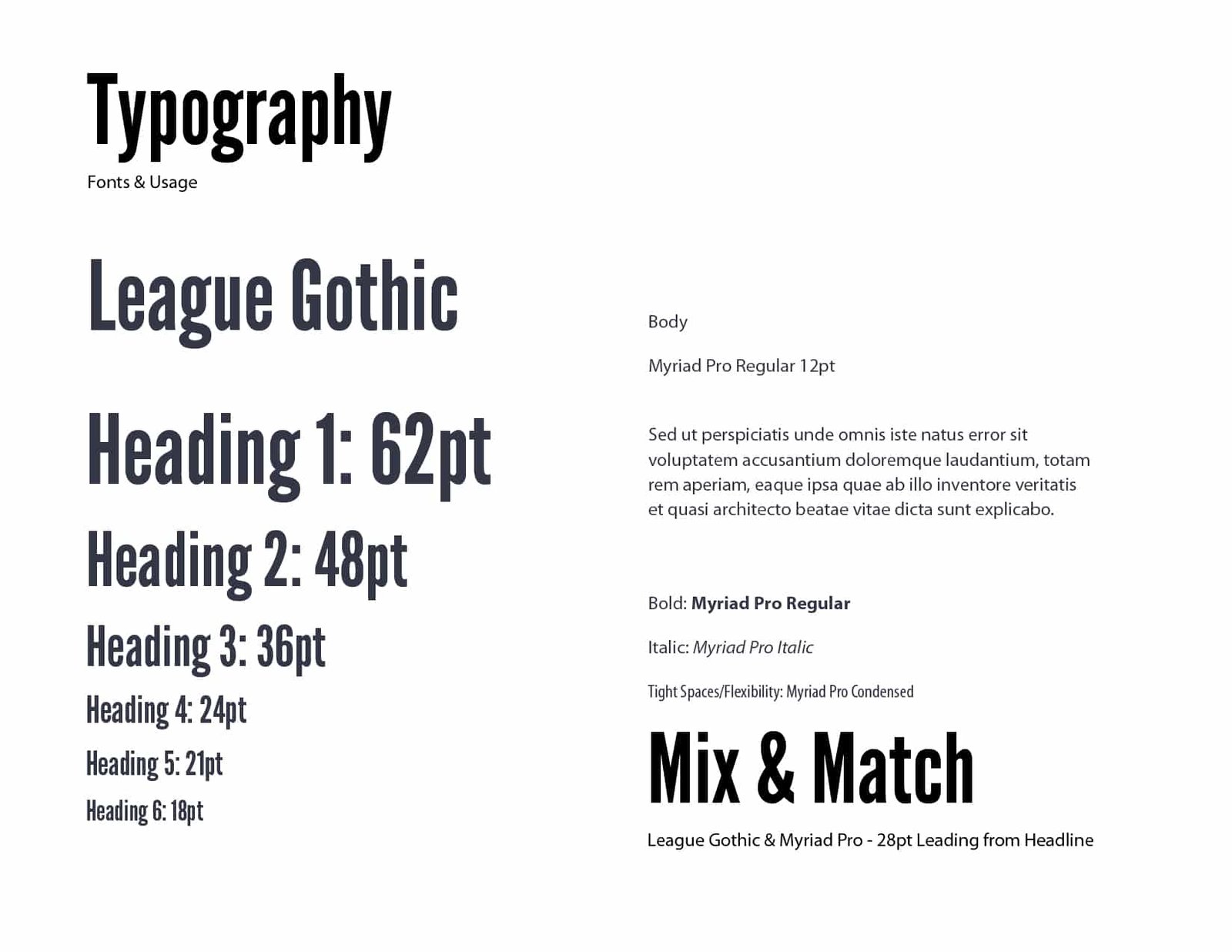 Style Guide Template - typography
