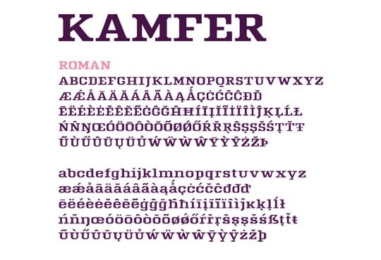Kamfer: New free fonts