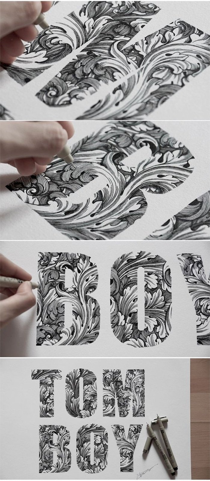 hand inked type - cool typography examples