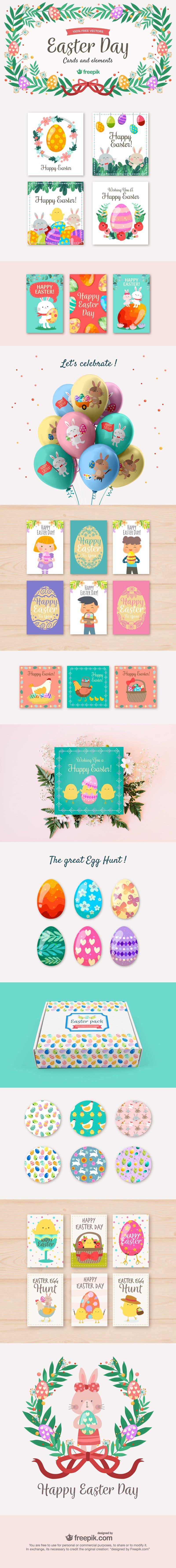 free Easter elements and cards